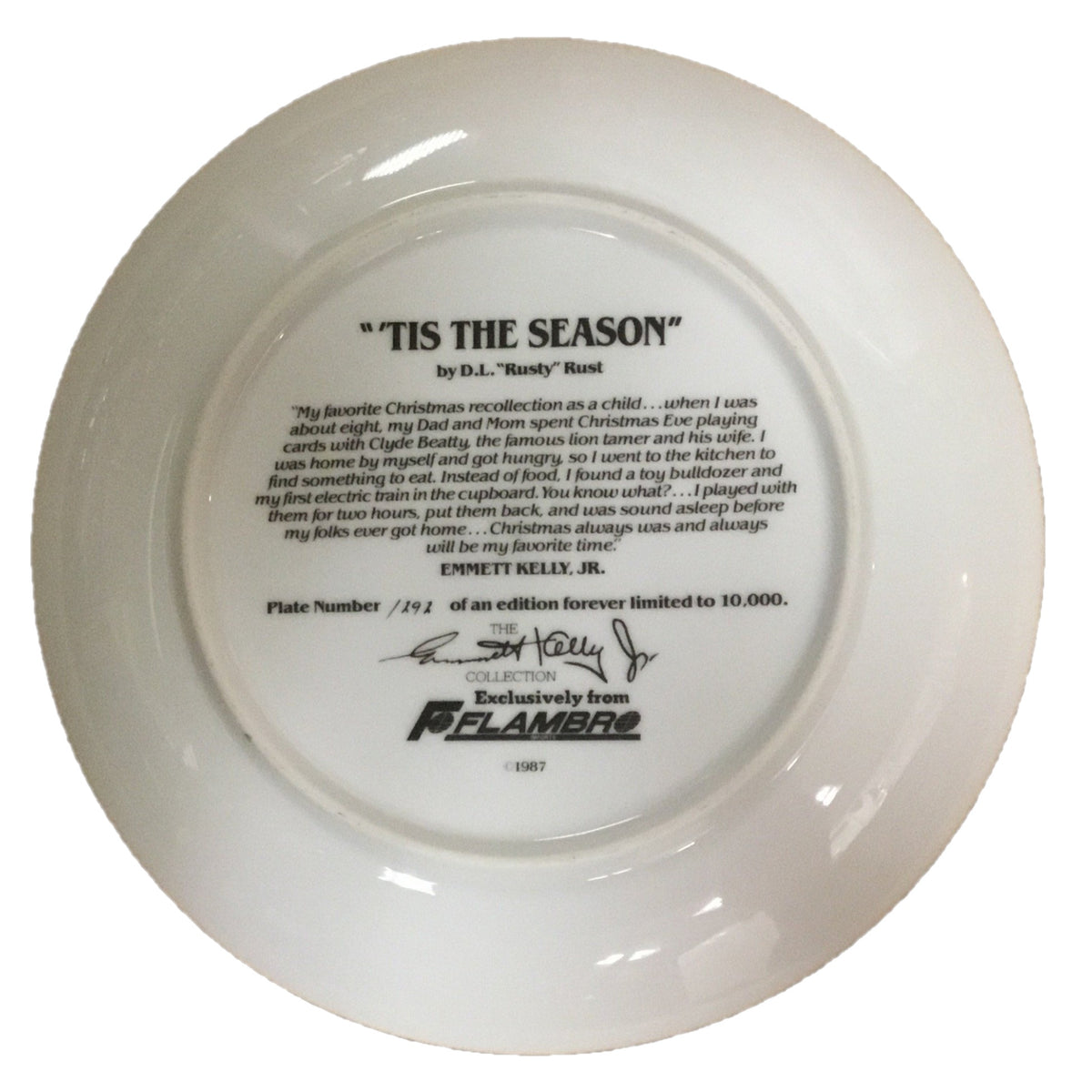 &quot;Tis The Season&quot; by D.L. &quot;Rusty&quot; Rust Collector Plate
