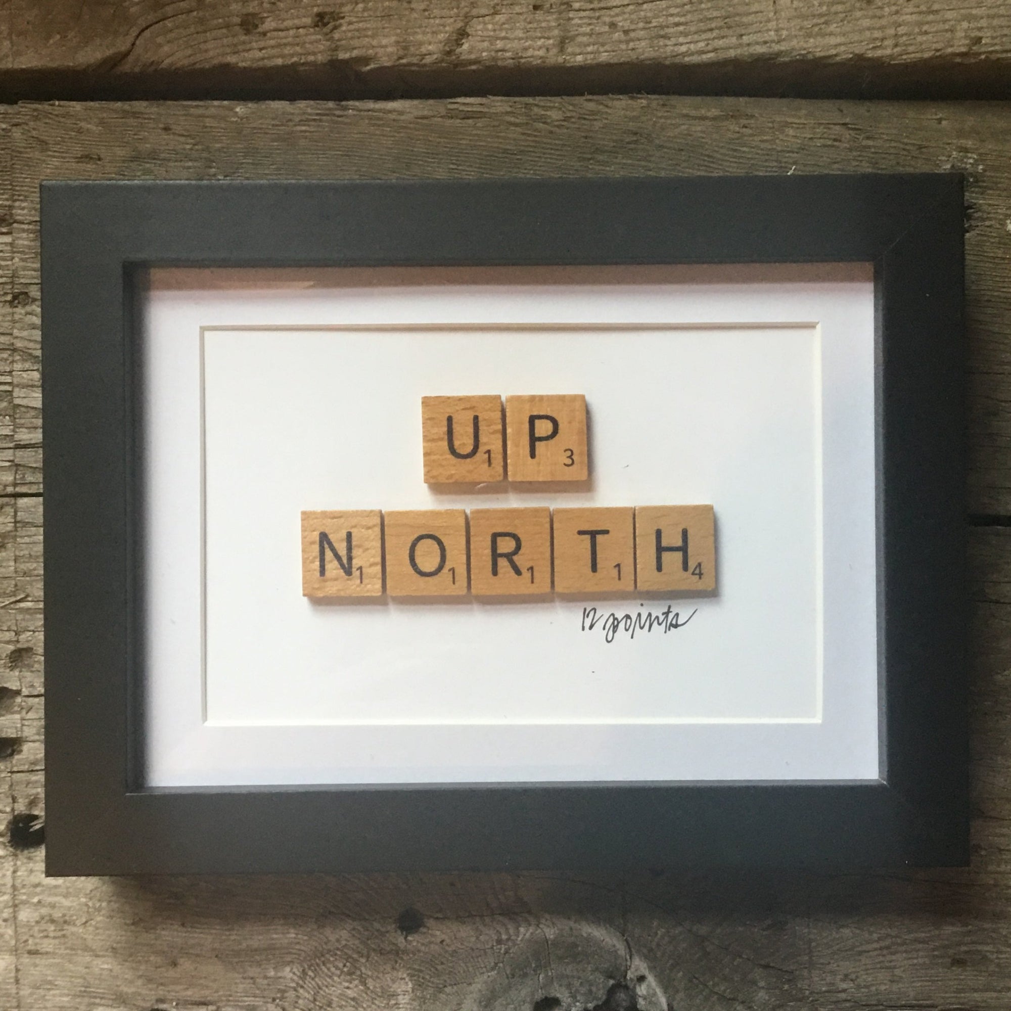 Scrabble Tile Frame for Wall or Shelf