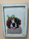 Hand Embroidered Critter in Wooden frame