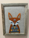 Hand Embroidered Critter in Wooden frame