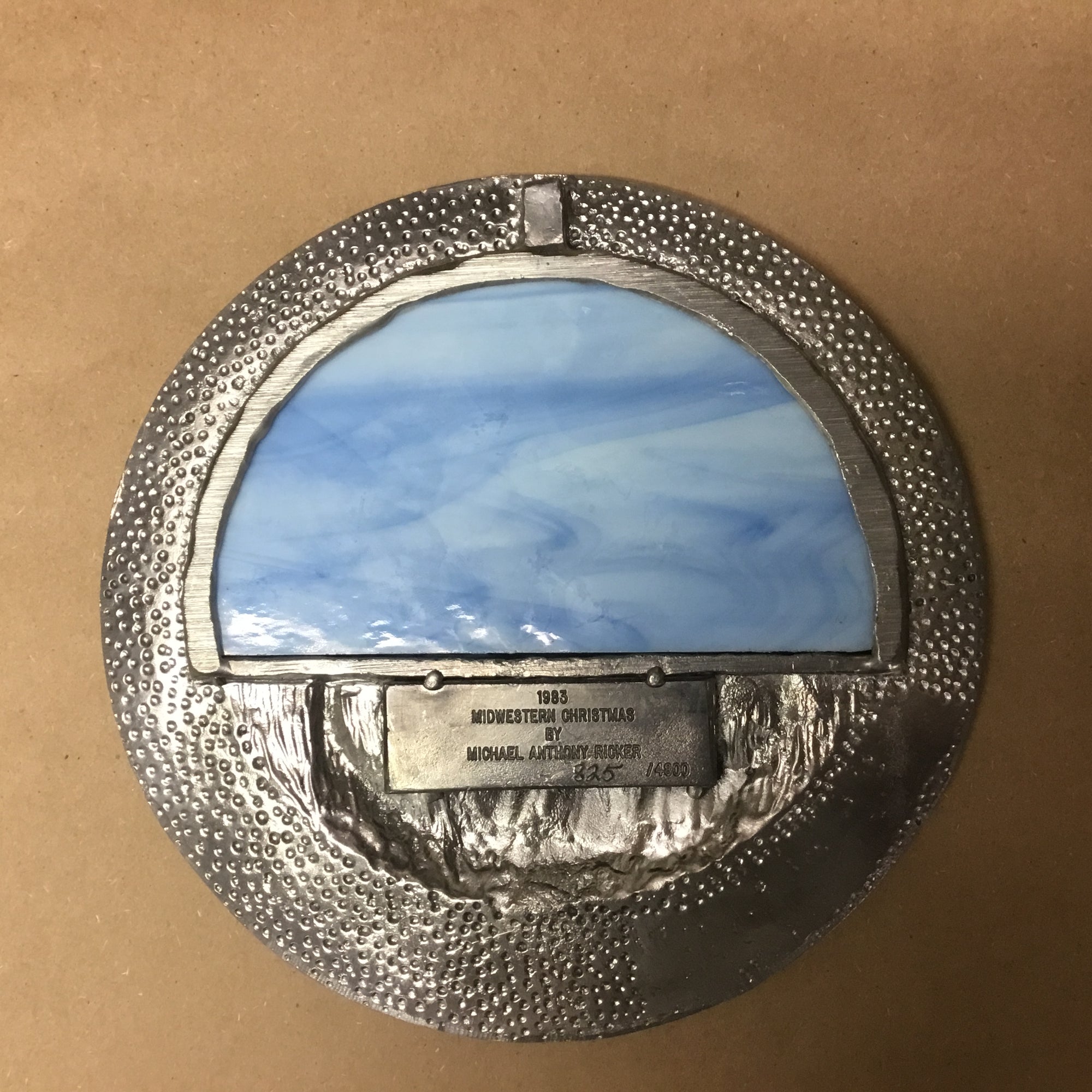Limited edition hand cast pewter &quot;Christmas&quot; series plates by Michael Anthony Ricker