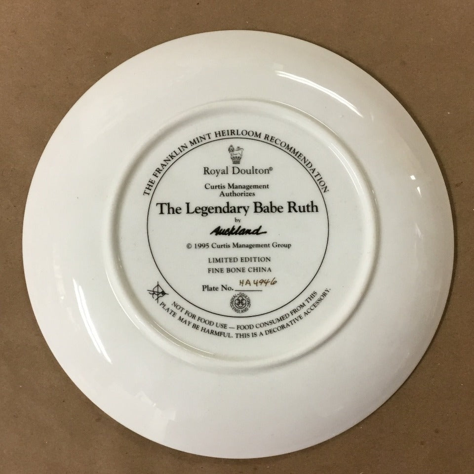 Franklin Mint “The Legendary Babe Ruth” Plate