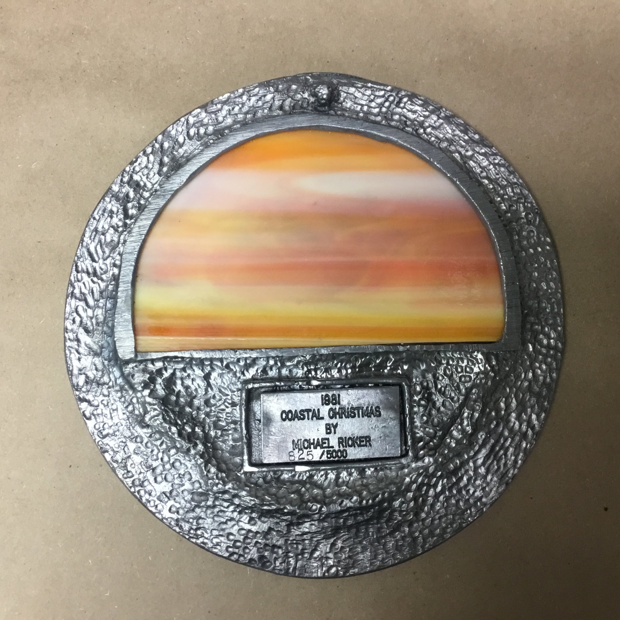 Limited edition hand cast pewter &quot;Christmas&quot; series plates by Michael Anthony Ricker