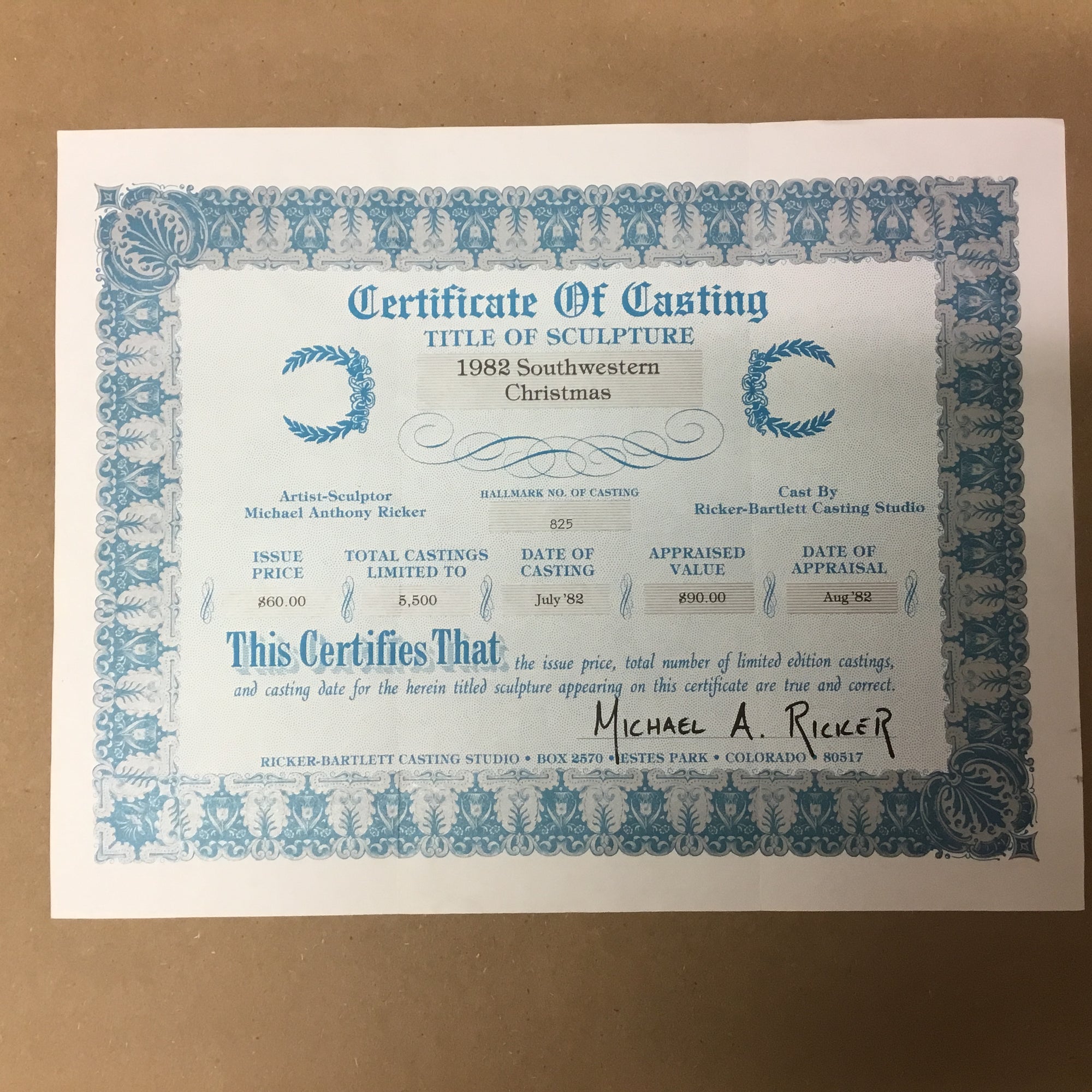 Limited edition hand cast pewter &quot;Christmas&quot; series plates by Michael Anthony Ricker