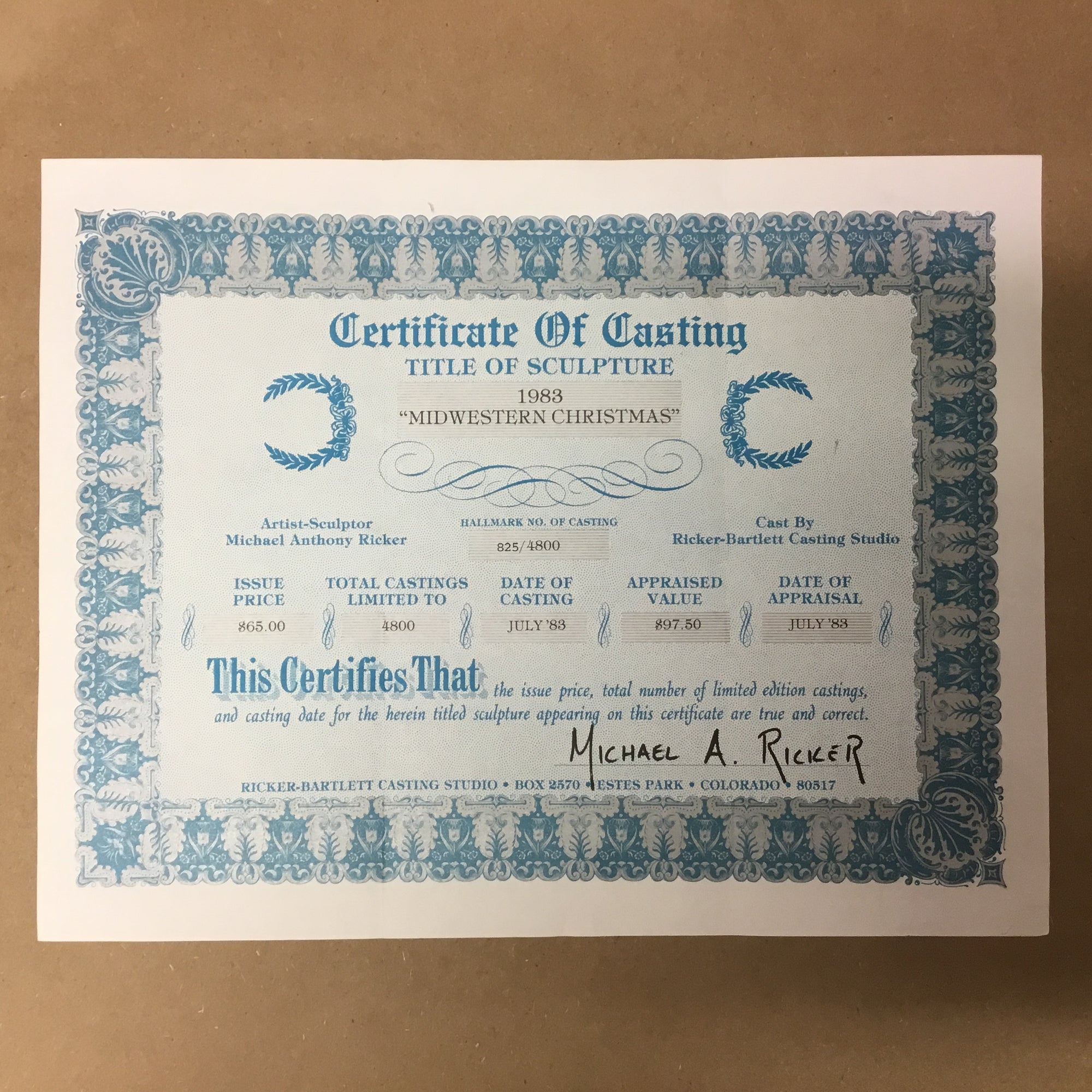 Limited edition hand cast pewter &quot;Christmas&quot; series plates by Michael Anthony Ricker