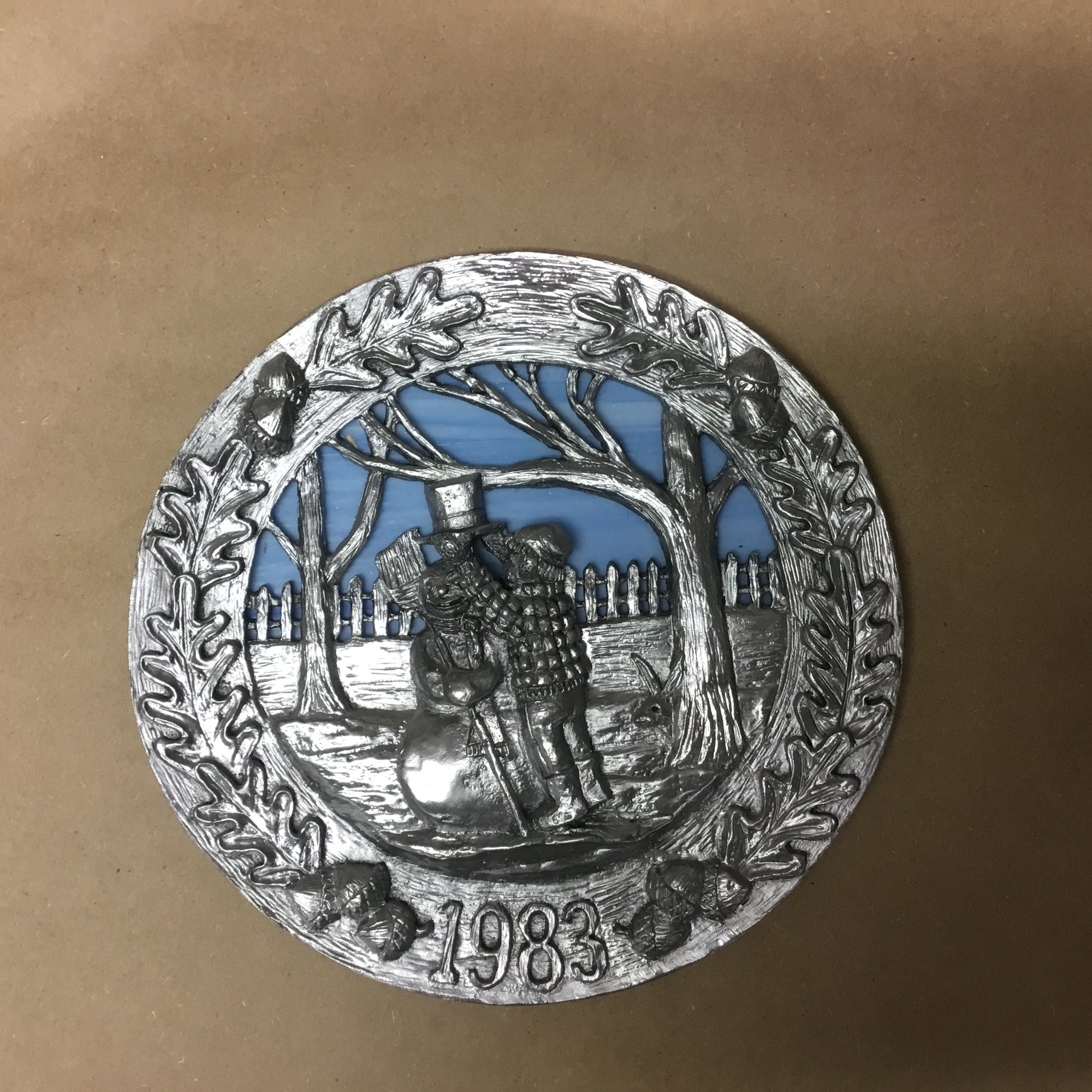 Limited edition hand cast pewter &quot;Christmas&quot; series plates by Michael Anthony Ricker
