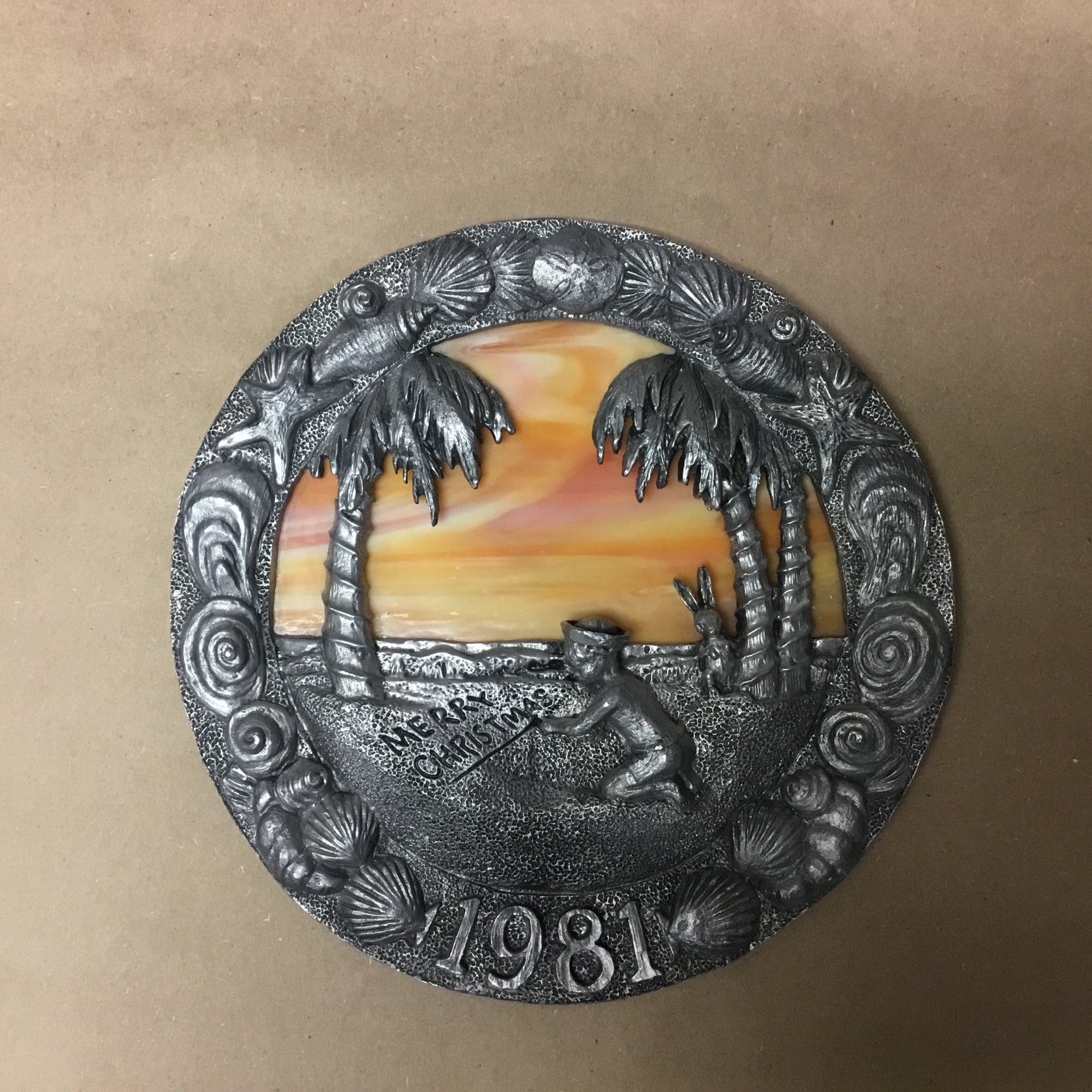 Limited edition hand cast pewter &quot;Christmas&quot; series plates by Michael Anthony Ricker