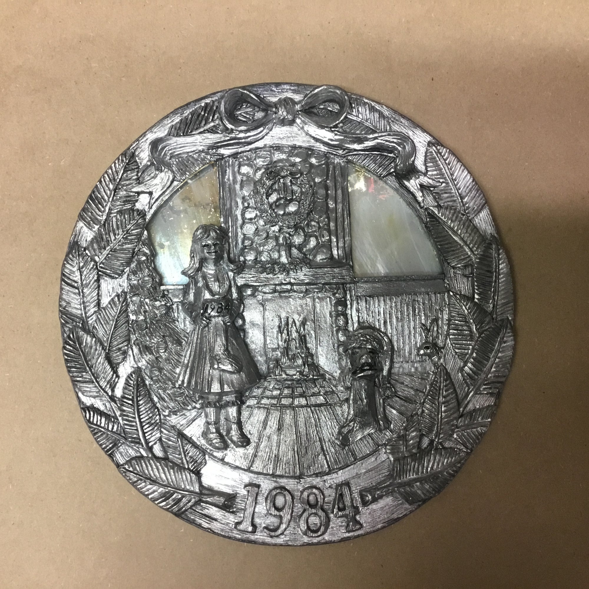 Limited edition hand cast pewter &quot;Christmas&quot; series plates by Michael Anthony Ricker