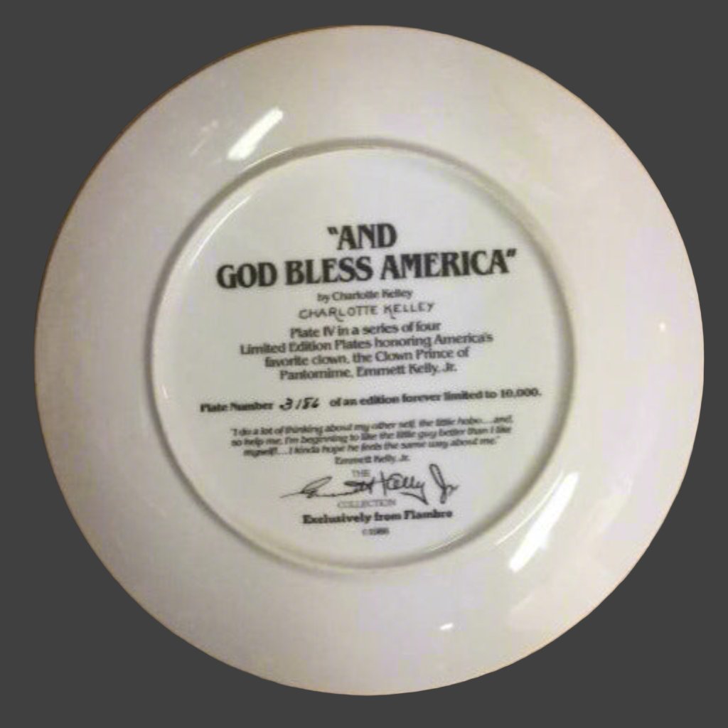 &quot;And God Bless America&quot; collector plate by Charlotte Kelley