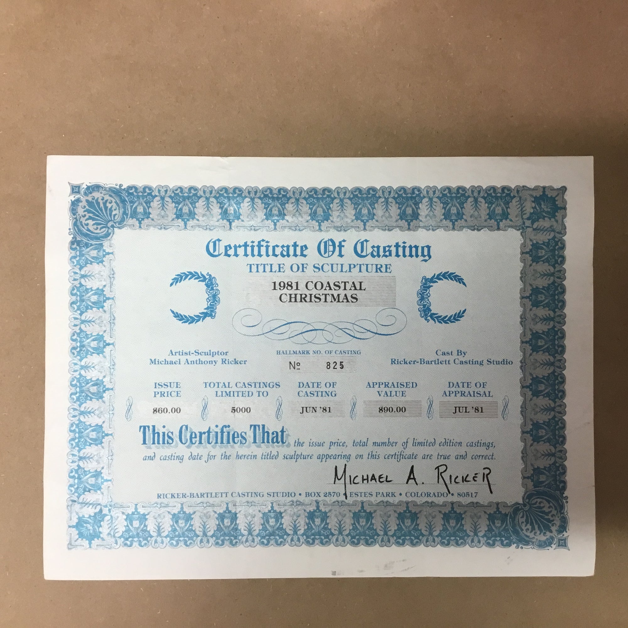 Limited edition hand cast pewter &quot;Christmas&quot; series plates by Michael Anthony Ricker